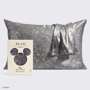 Kitsch x Mickey and Minnie Satin Pillowcase in Mickey Magic