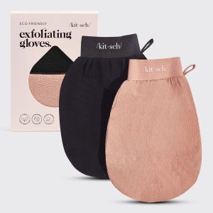 Black & Terracota Exfoliating Gloves 2pc Set